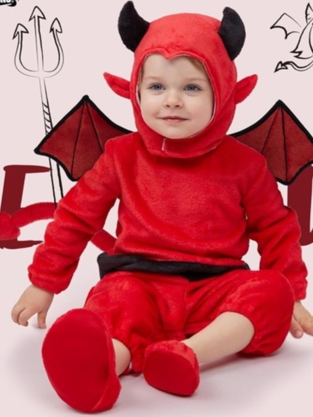 Spooktacular Creations Size 12-18 Month Devil Plush Halloween Costume Velcro